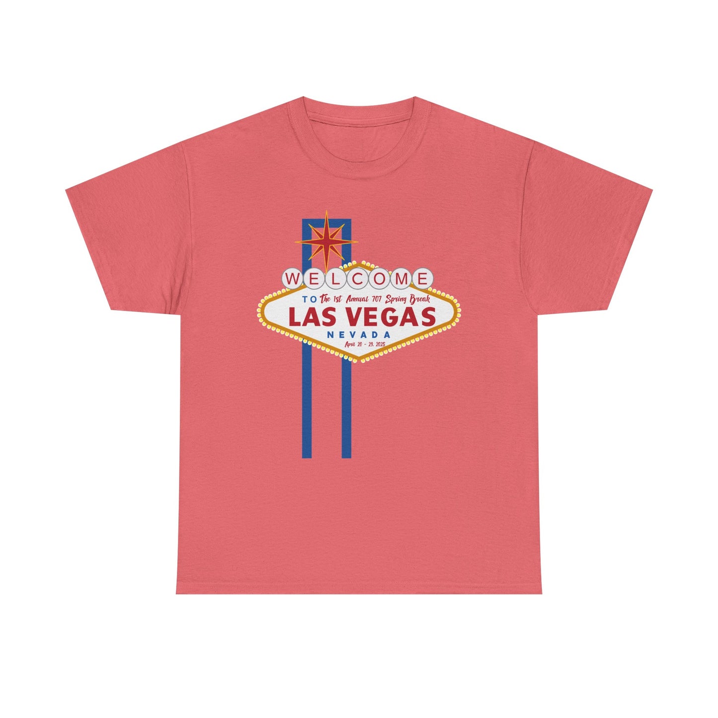 1st Annual 707 Las Vegas Spring Break Unisex Heavy Cotton Tee - Vintage Travel Tee for Tourists and Souvenir Lovers