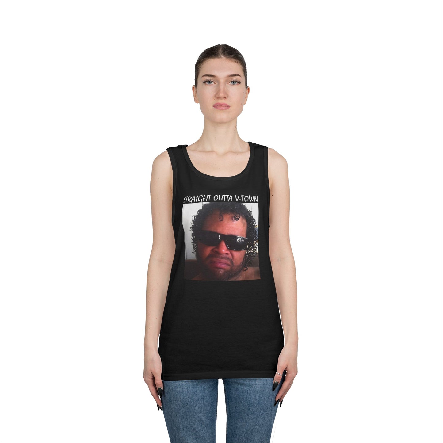 Funny Unisex Heavy Cotton Tank Top - 'Train Duz It' Graphic