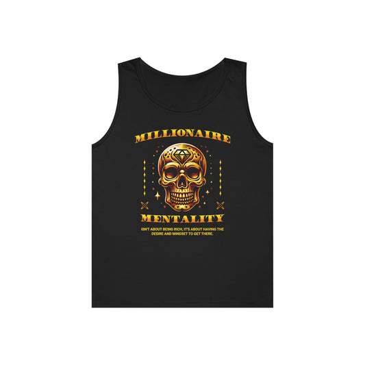 Millionaire Mentality Skull Unisex Heavy Cotton Tank Top