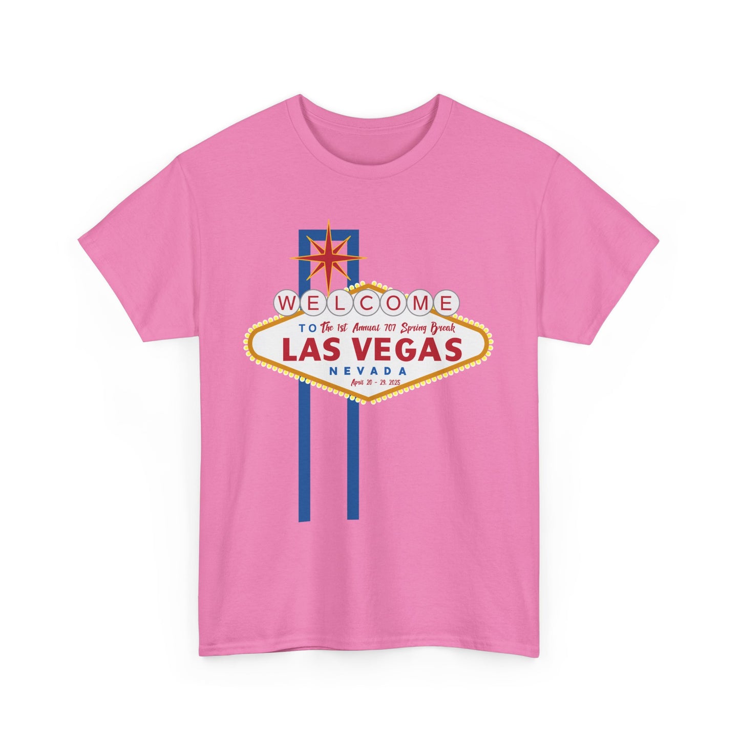 1st Annual 707 Las Vegas Spring Break Unisex Heavy Cotton Tee - Vintage Travel Tee for Tourists and Souvenir Lovers