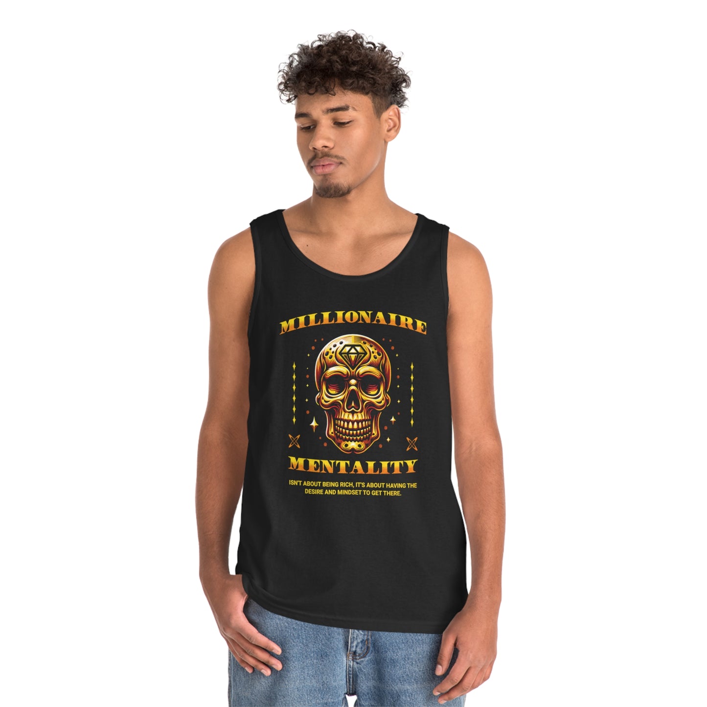Millionaire Mentality Skull Unisex Heavy Cotton Tank Top