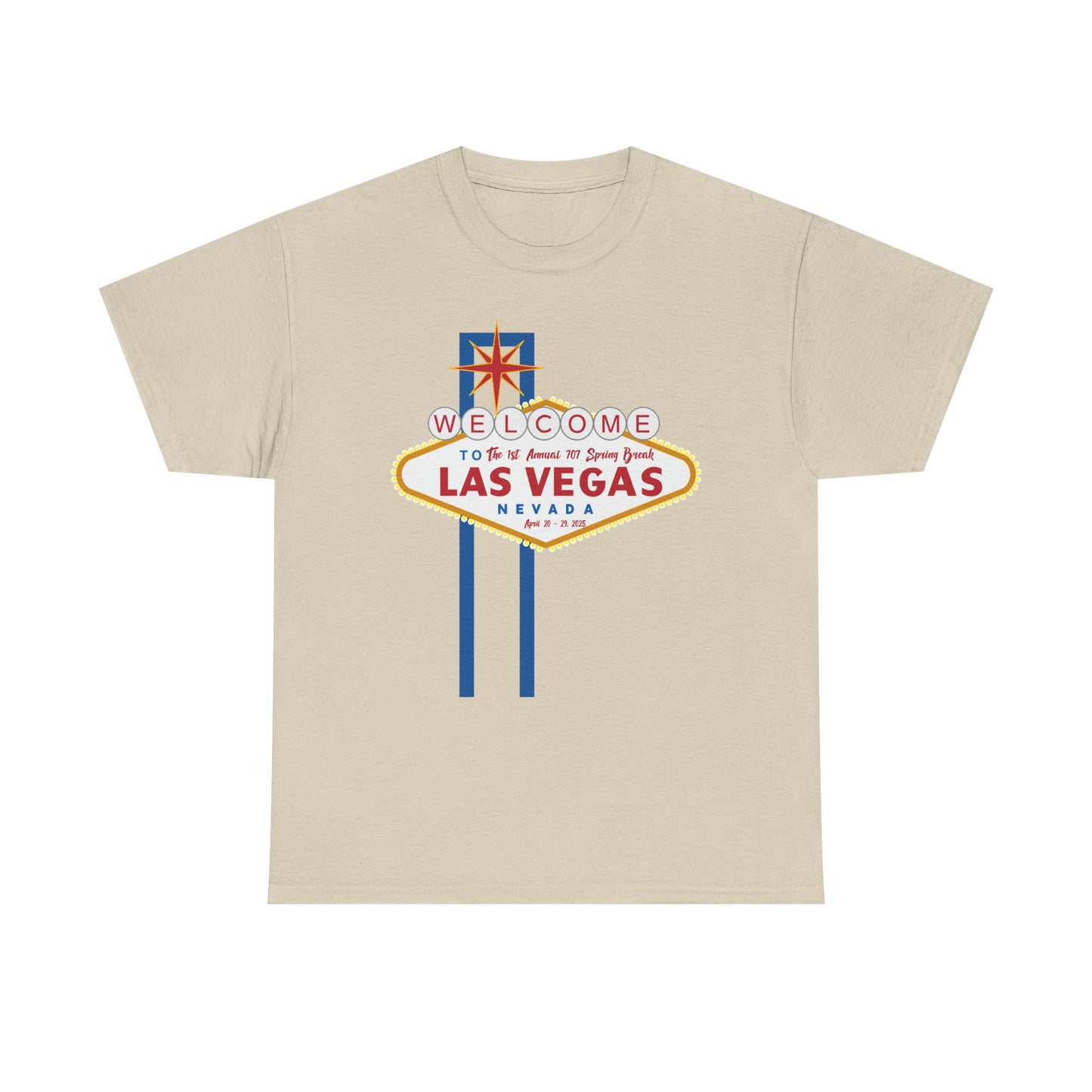 1st Annual 707 Las Vegas Spring Break Unisex Heavy Cotton Tee - Vintage Travel Tee for Tourists and Souvenir Lovers