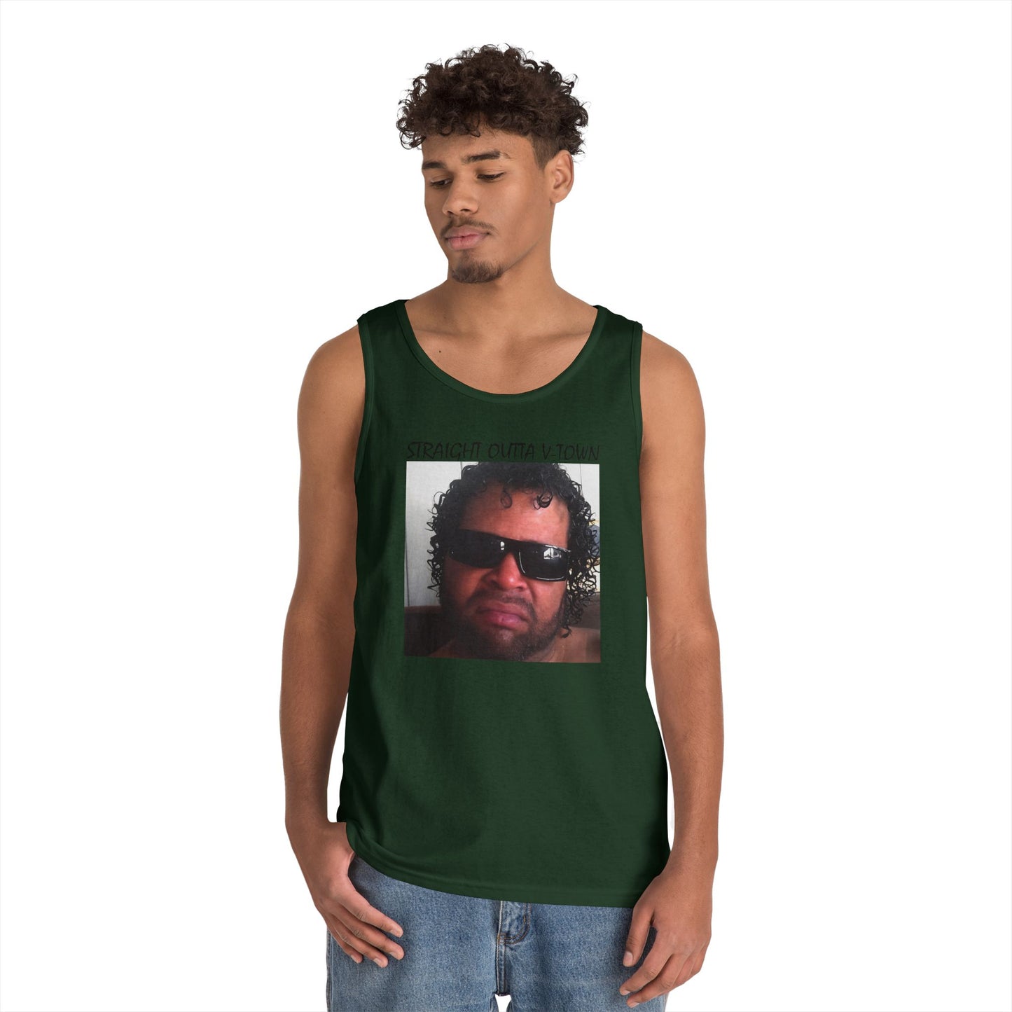 Funny Unisex Heavy Cotton Tank Top - 'Train Duz It' Graphic