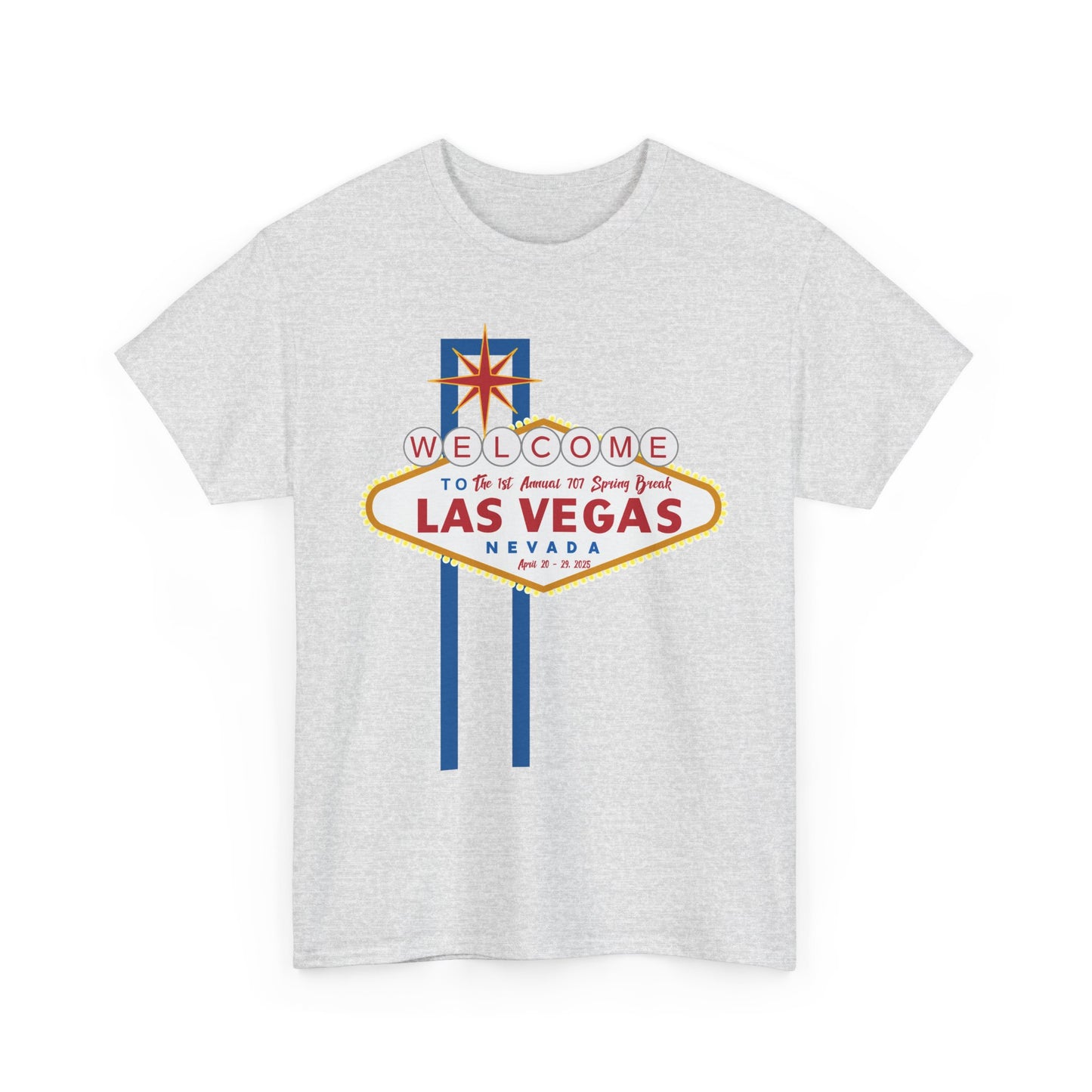 1st Annual 707 Las Vegas Spring Break Unisex Heavy Cotton Tee - Vintage Travel Tee for Tourists and Souvenir Lovers
