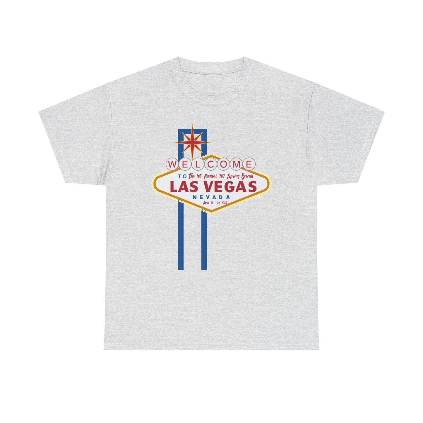 1st Annual 707 Las Vegas Spring Break Unisex Heavy Cotton Tee - Vintage Travel Tee for Tourists and Souvenir Lovers