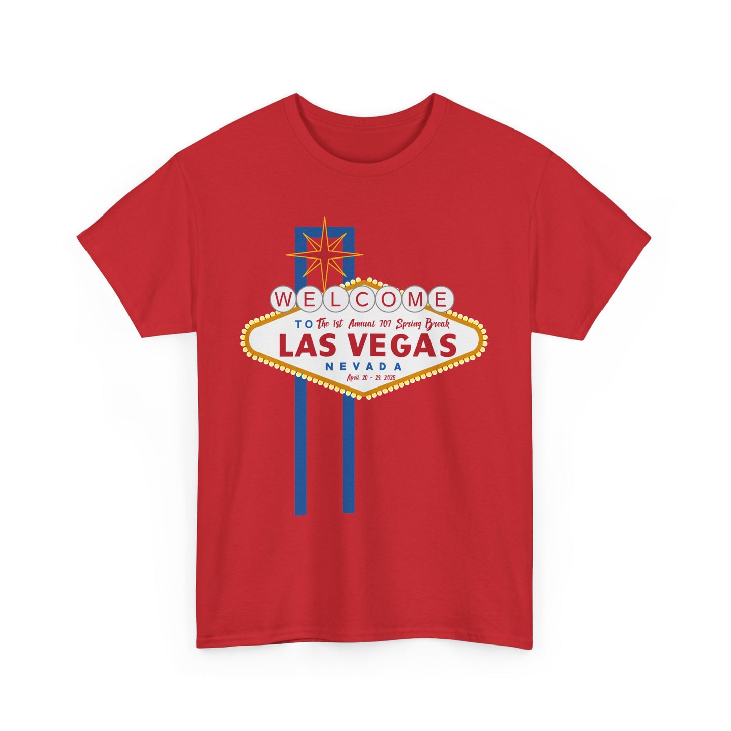 1st Annual 707 Las Vegas Spring Break Unisex Heavy Cotton Tee - Vintage Travel Tee for Tourists and Souvenir Lovers