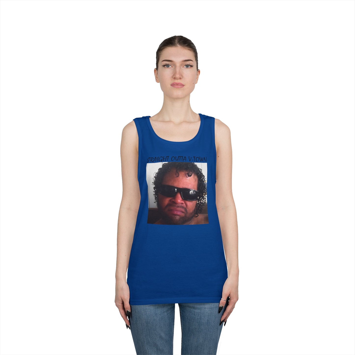 Funny Unisex Heavy Cotton Tank Top - 'Train Duz It' Graphic