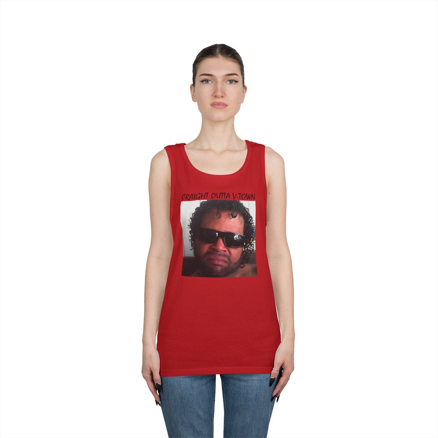 Funny Unisex Heavy Cotton Tank Top - 'Train Duz It' Graphic