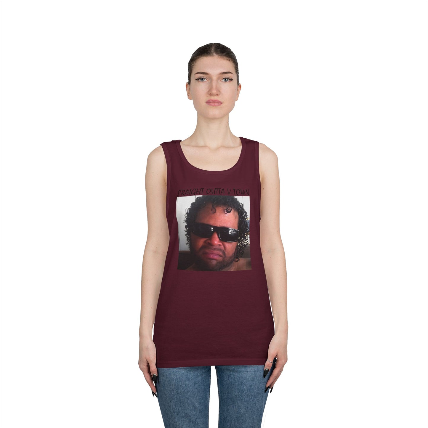 Funny Unisex Heavy Cotton Tank Top - 'Train Duz It' Graphic