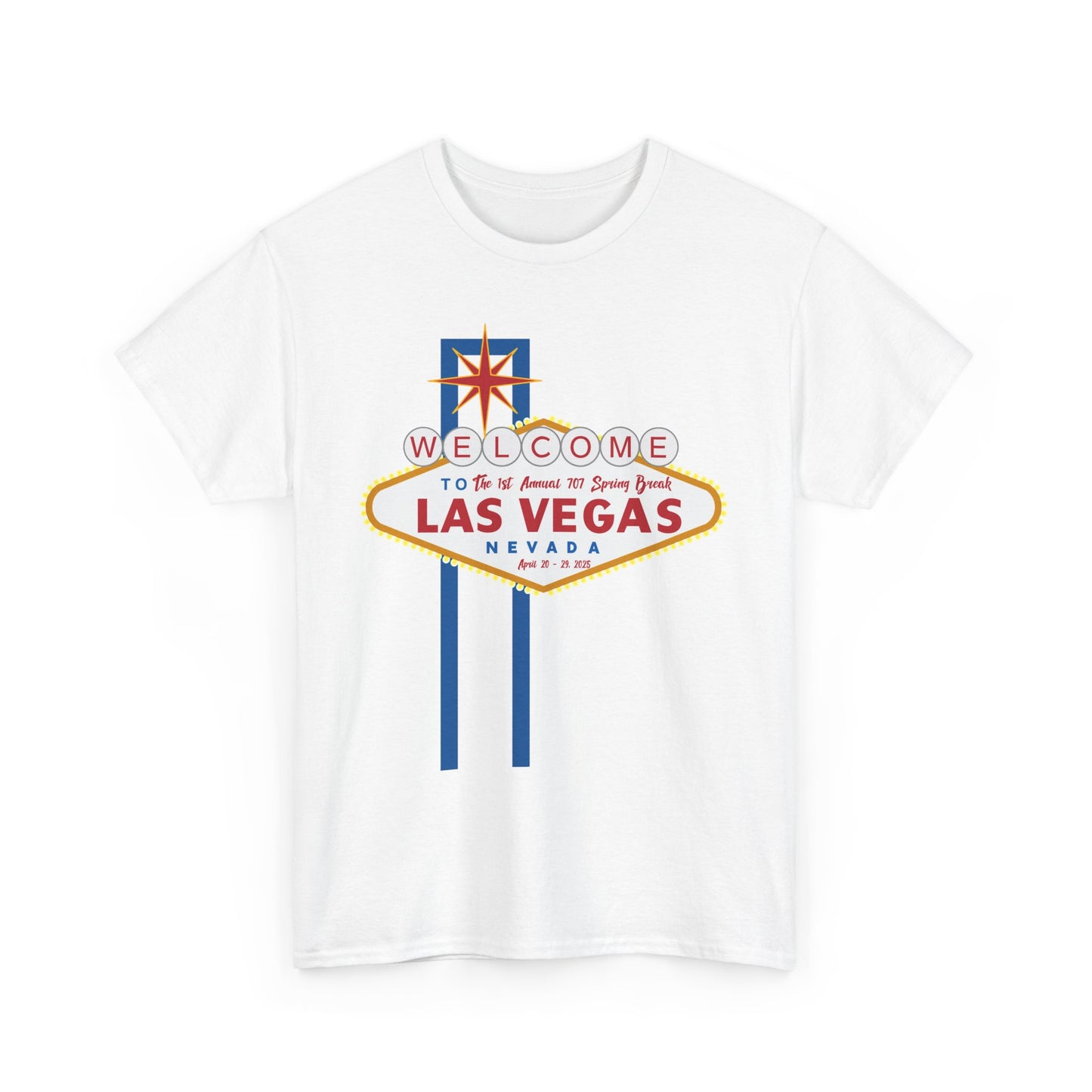 1st Annual 707 Las Vegas Spring Break Unisex Heavy Cotton Tee - Vintage Travel Tee for Tourists and Souvenir Lovers