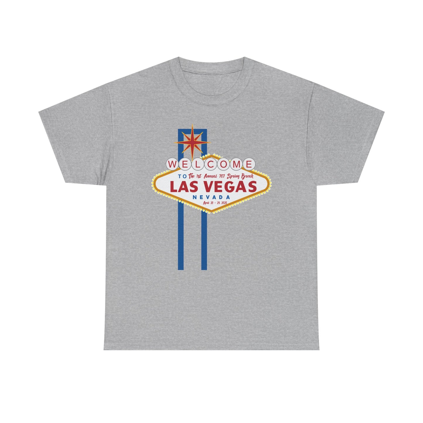 1st Annual 707 Las Vegas Spring Break Unisex Heavy Cotton Tee - Vintage Travel Tee for Tourists and Souvenir Lovers