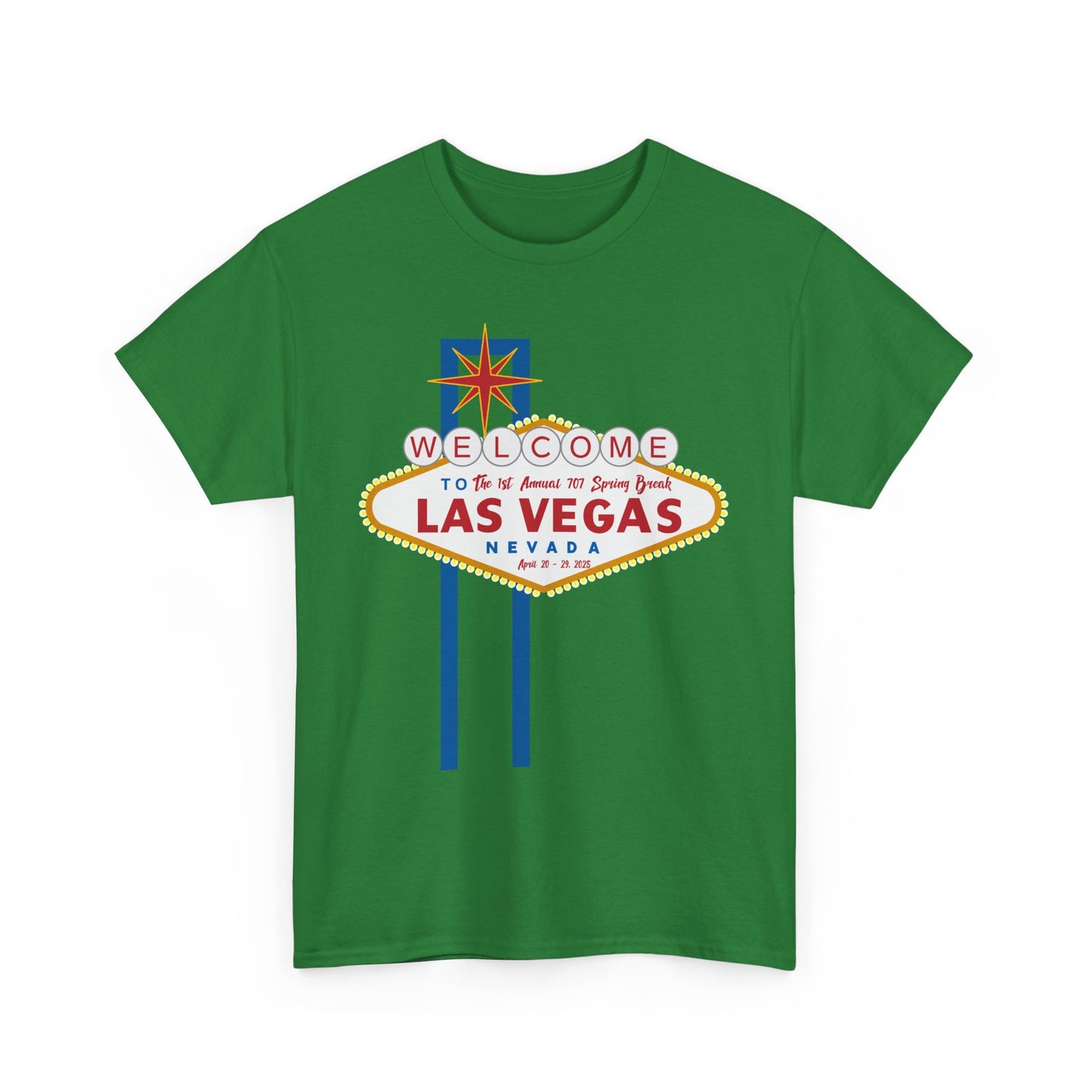 1st Annual 707 Las Vegas Spring Break Unisex Heavy Cotton Tee - Vintage Travel Tee for Tourists and Souvenir Lovers
