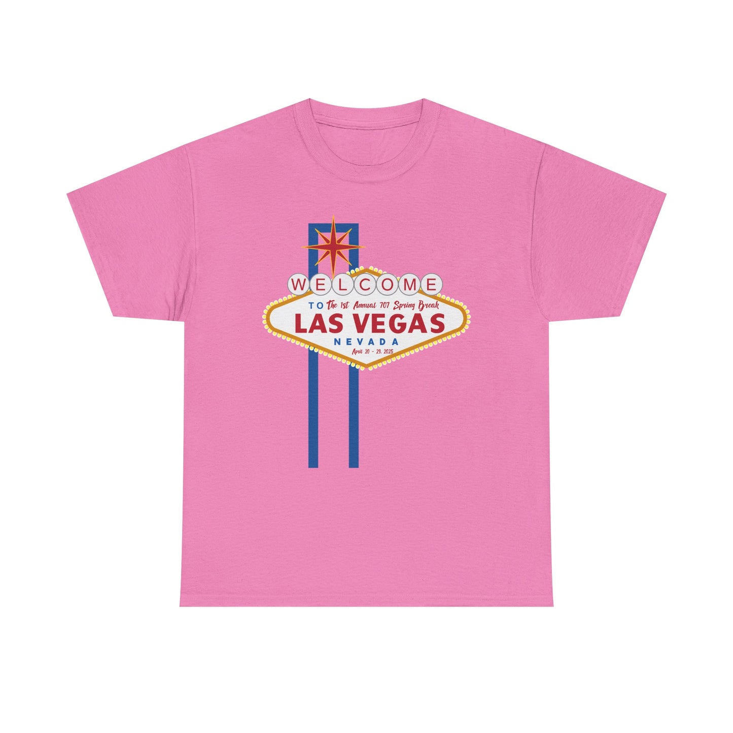 1st Annual 707 Las Vegas Spring Break Unisex Heavy Cotton Tee - Vintage Travel Tee for Tourists and Souvenir Lovers