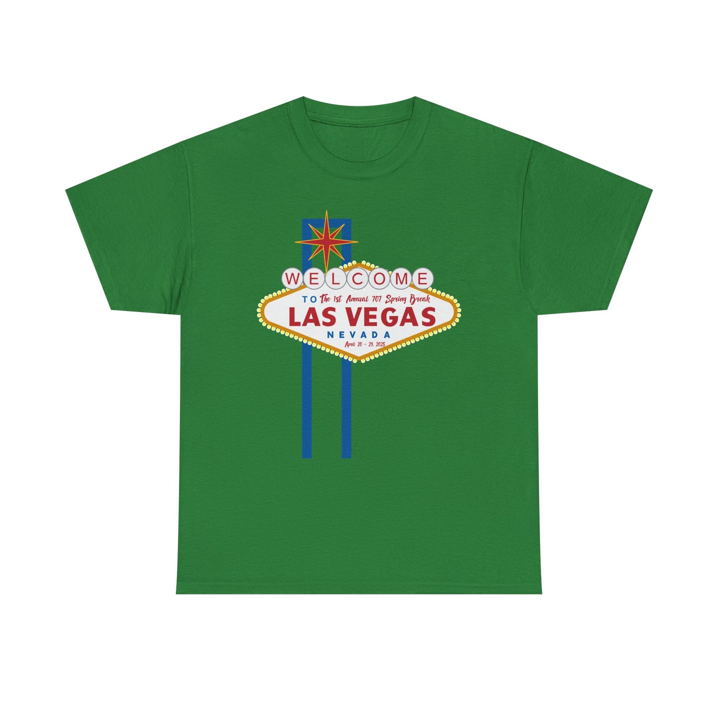 1st Annual 707 Las Vegas Spring Break Unisex Heavy Cotton Tee - Vintage Travel Tee for Tourists and Souvenir Lovers