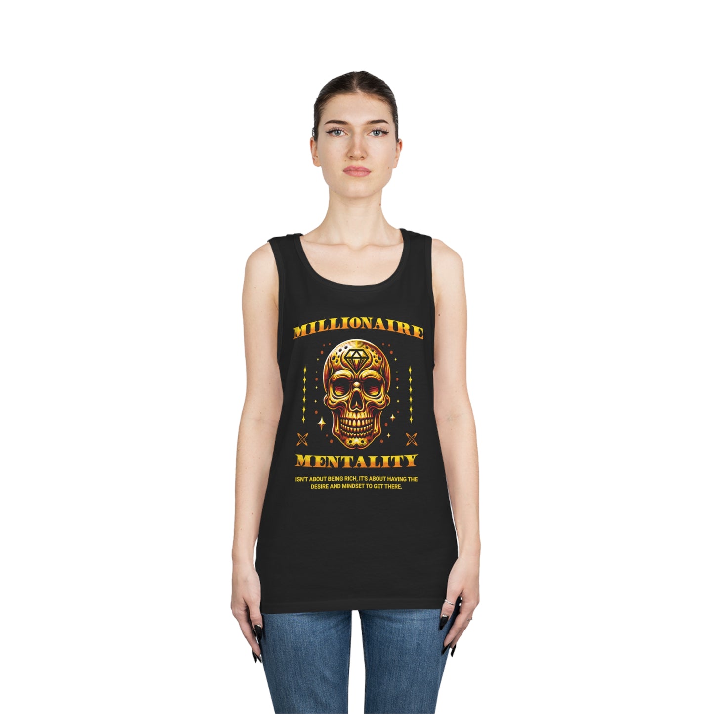 Millionaire Mentality Skull Unisex Heavy Cotton Tank Top