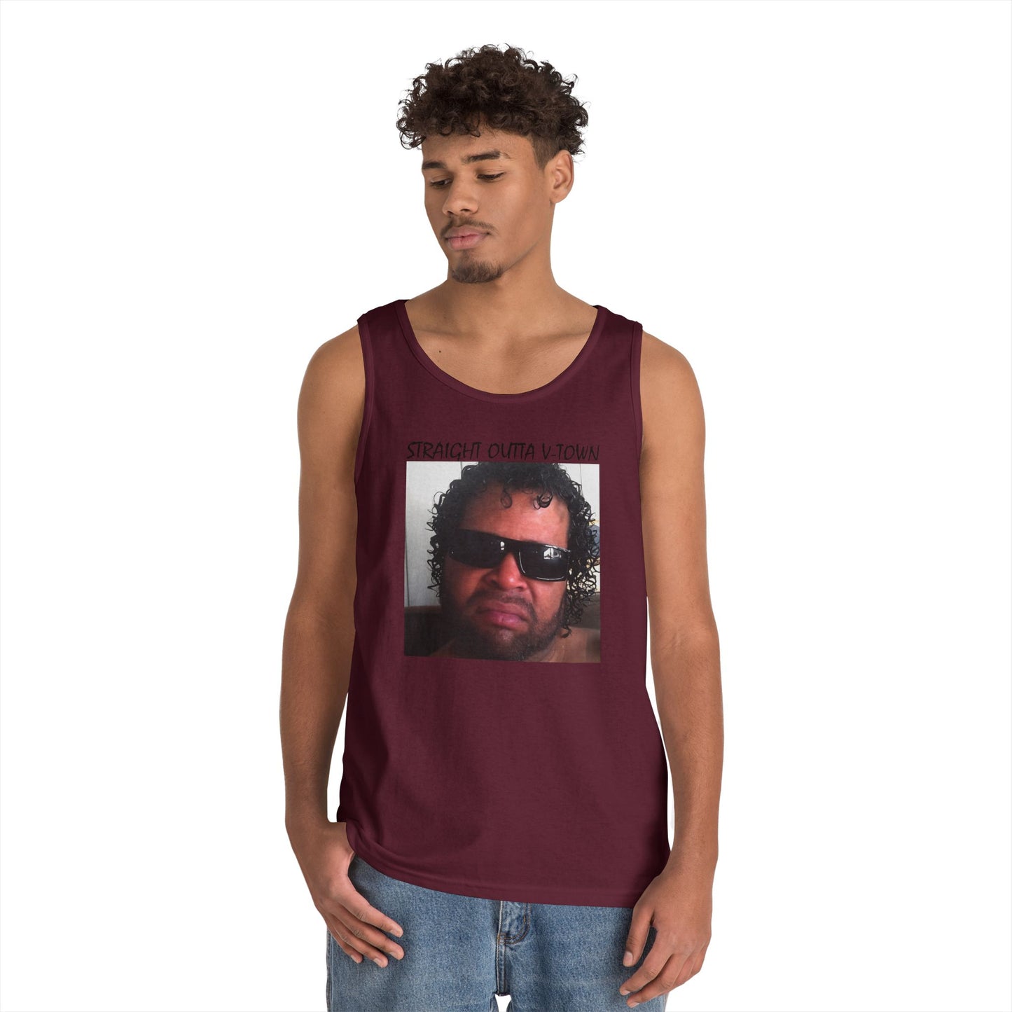 Funny Unisex Heavy Cotton Tank Top - 'Train Duz It' Graphic