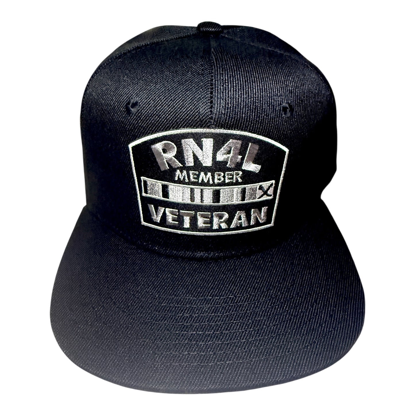 RN4L Member Veteran Black & Silver Snapback Hat (RAIDER NATION EDITION)