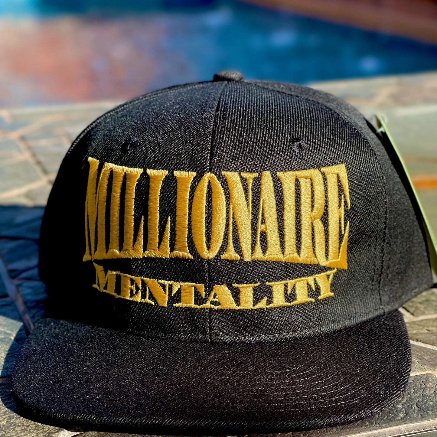 MILLIONAIRE MENTALITY BLACK & GOLD SNAP BACK BASEBALL HAT