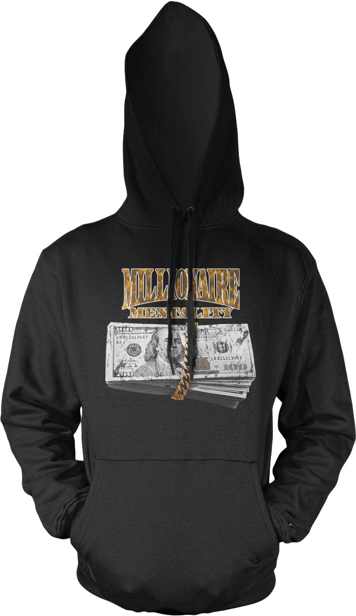MILLIONAIRE MENTALITY GOLD WRAP BLACK HOODIE (LIMITED EDITION)