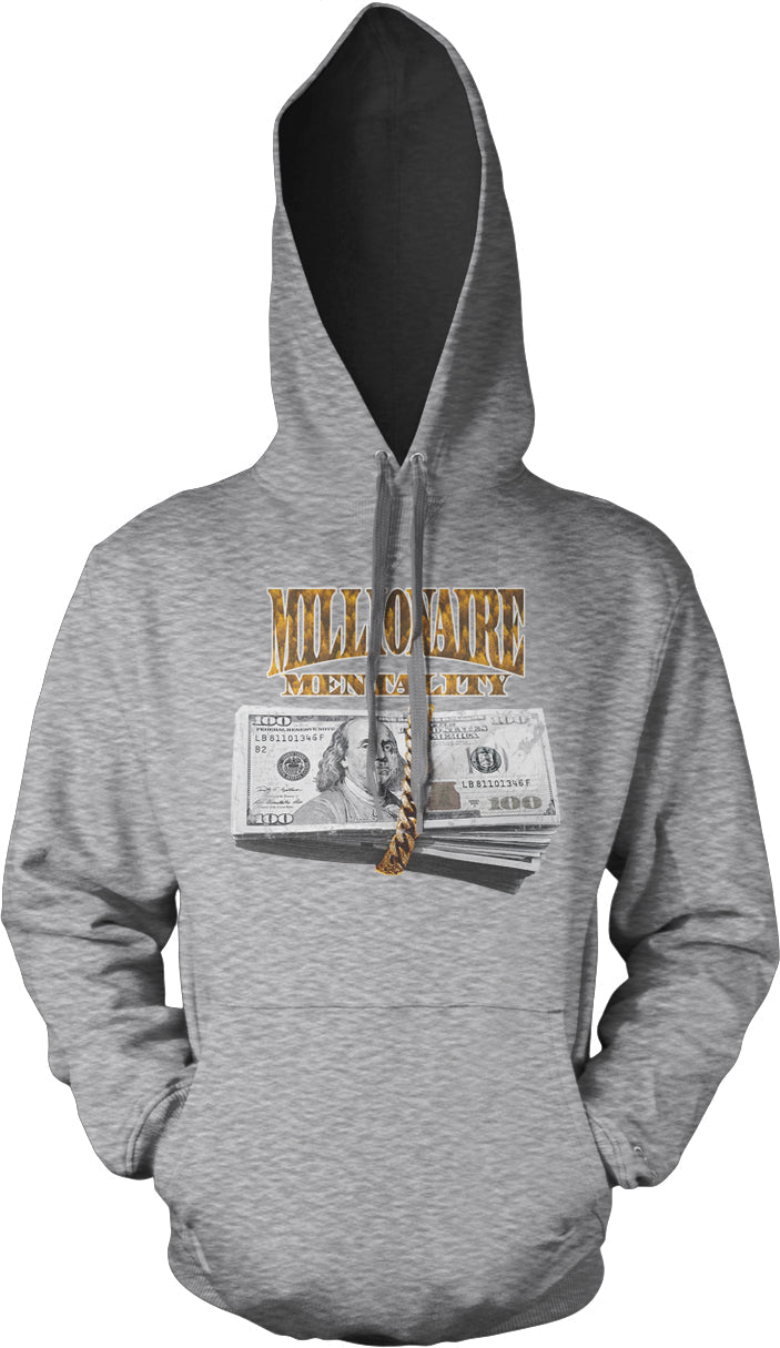 MILLIONAIRE MENTALITY GOLD WRAP GREY HOODIE (LIMITED EDITION)