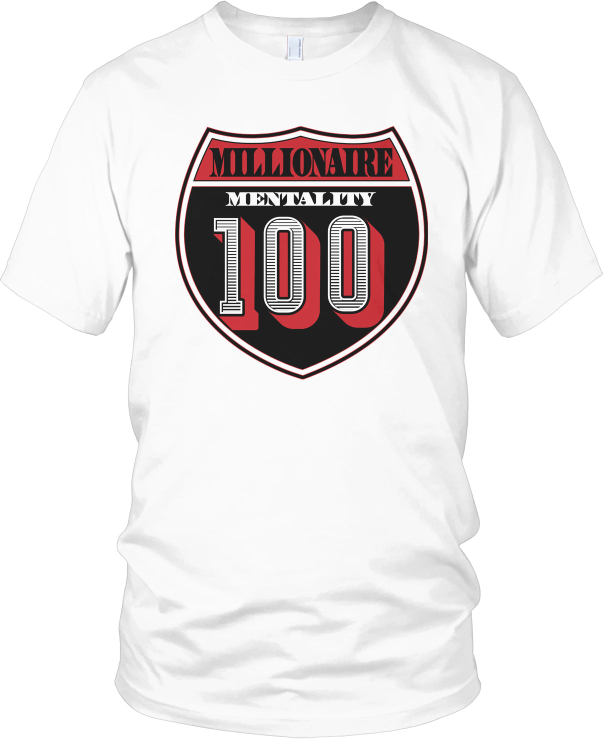 MILLIONAIRE MENTALITY 100 INTERSTATE WHITE T-SHIRT (LIMITED EDITION)