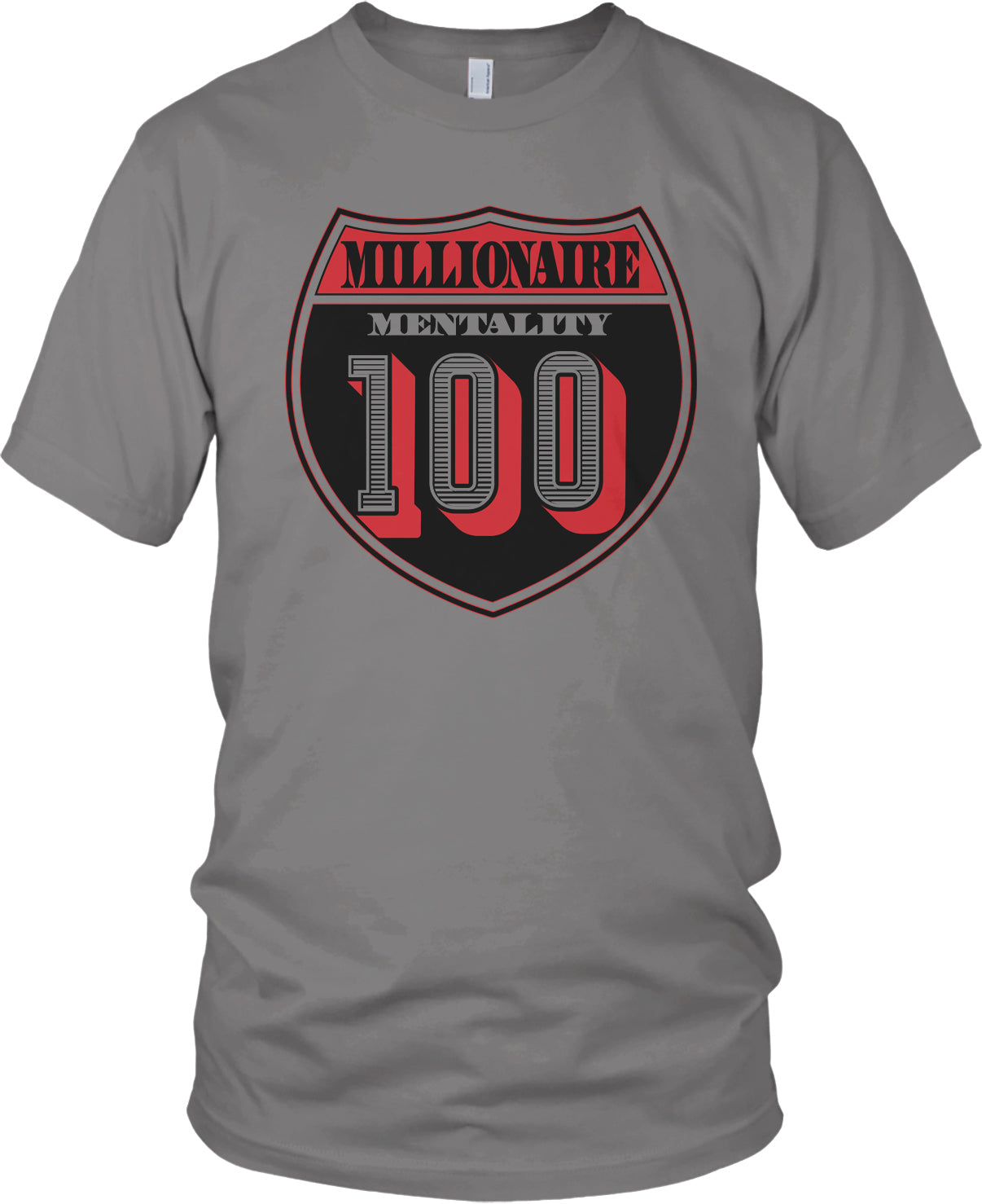 MILLIONAIRE MENTALITY 100 INTERSTATE GREY T-SHIRT (LIMITED EDITION)