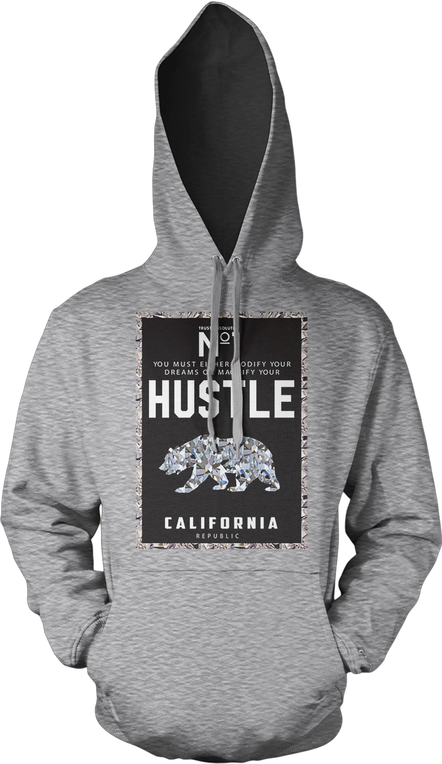 NO. 1 HUSTLE CALIFORNIA GREY HOODIE (LIMITED EDITION)
