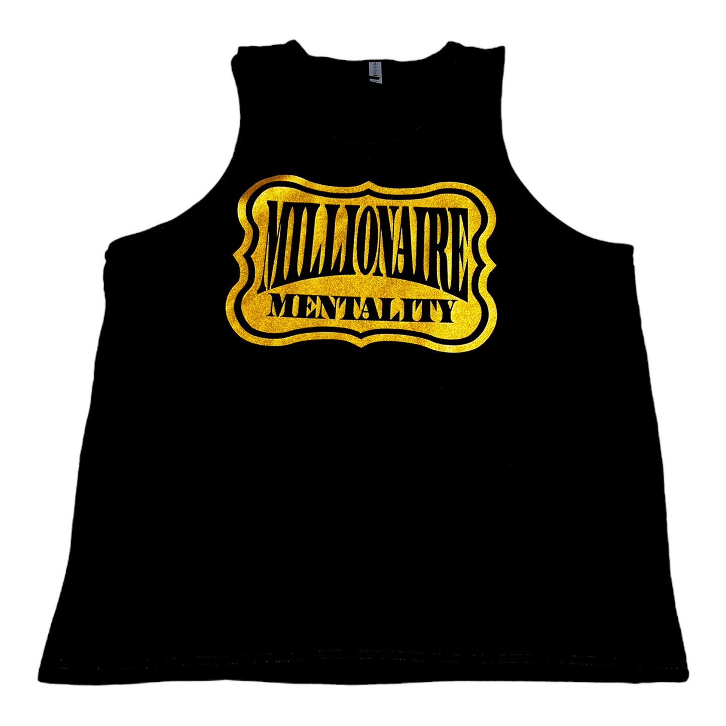 MILLIONAIRE MENTALITY BLACK & METALLIC GOLD TANK TOP (LIMITED EDITION)