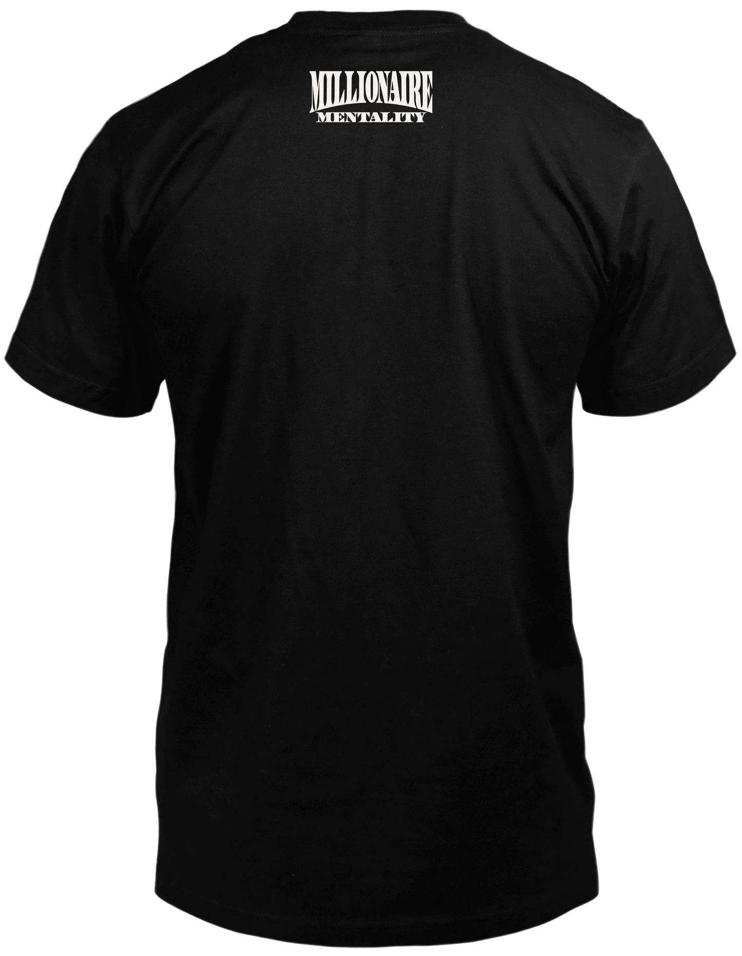 MILLIONAIRE MENTALITY BLACK & METALLIC SILVER T-SHIRT (LIMITED EDITION) MOTION PICTURE EDITION