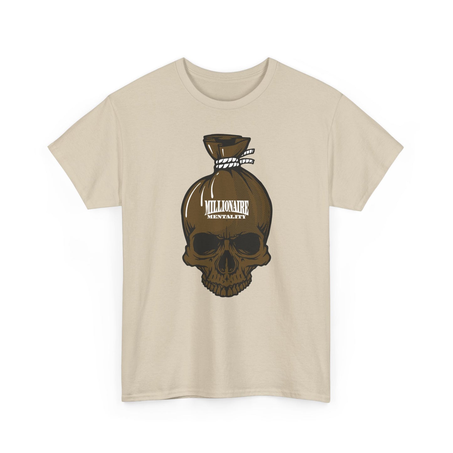 Skull Money Bag Tee — "Millionaire Mentality" Graphic T-Shirt