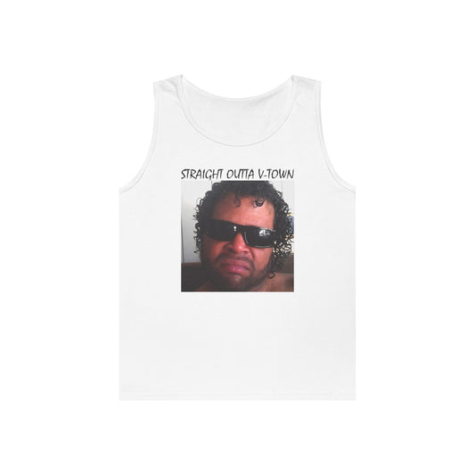 Funny Unisex Heavy Cotton Tank Top - 'Train Duz It' Graphic