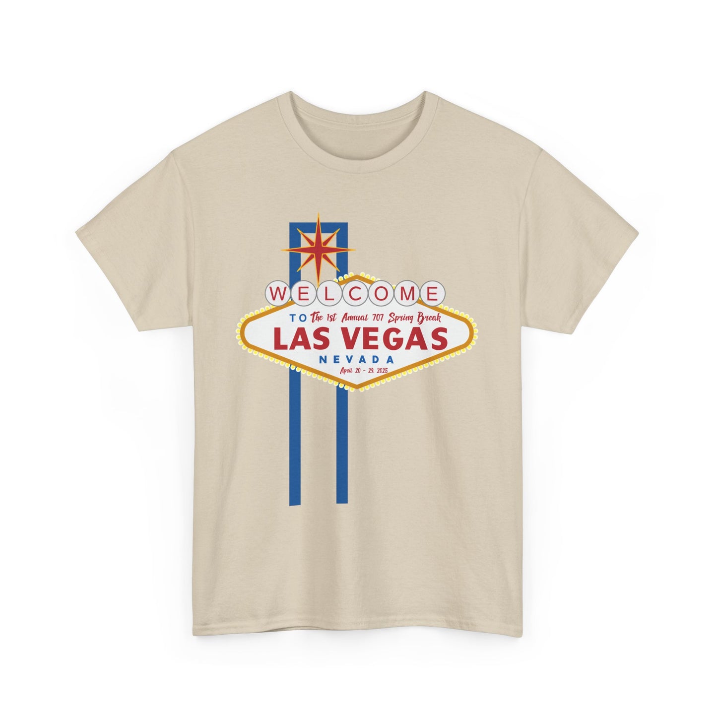 1st Annual 707 Las Vegas Spring Break Unisex Heavy Cotton Tee - Vintage Travel Tee for Tourists and Souvenir Lovers