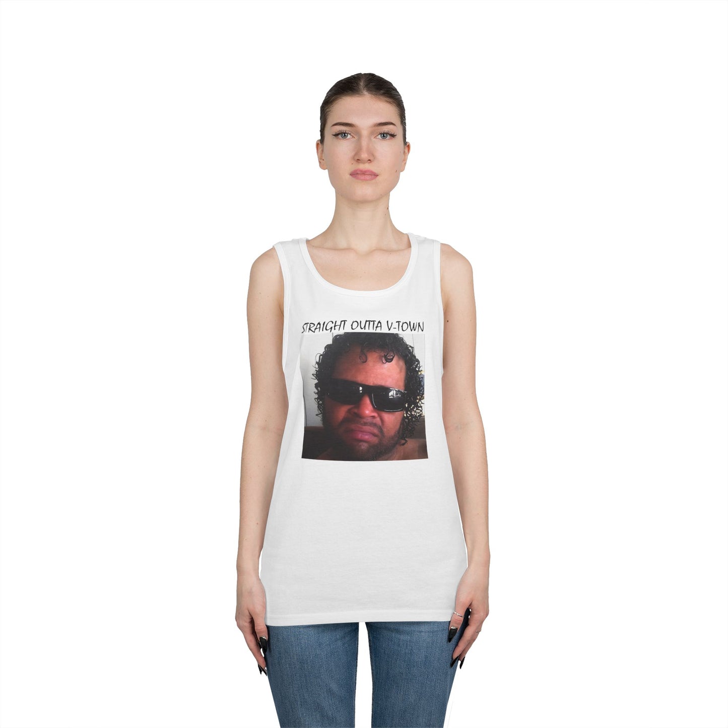 Funny Unisex Heavy Cotton Tank Top - 'Train Duz It' Graphic