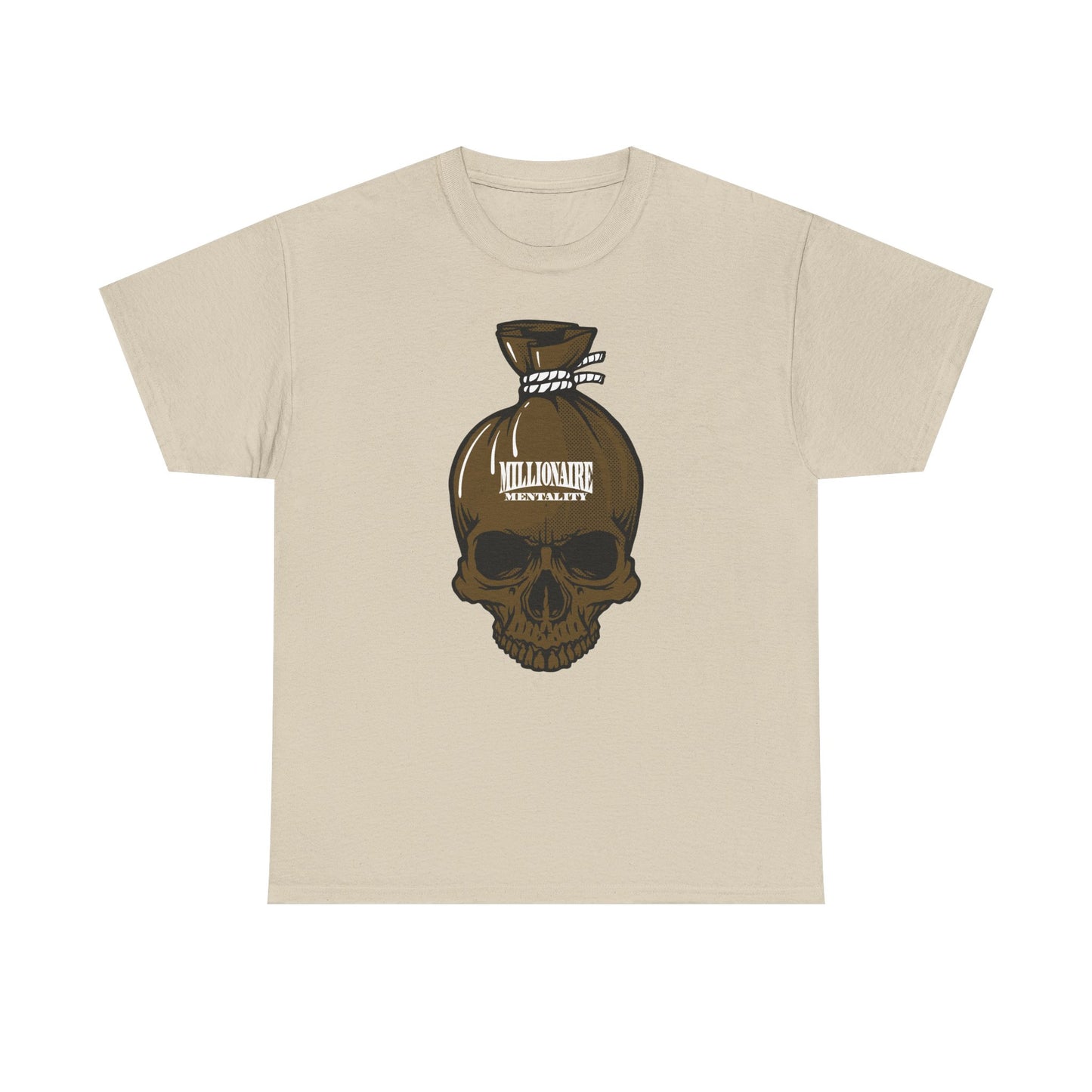 Skull Money Bag Tee — "Millionaire Mentality" Graphic T-Shirt