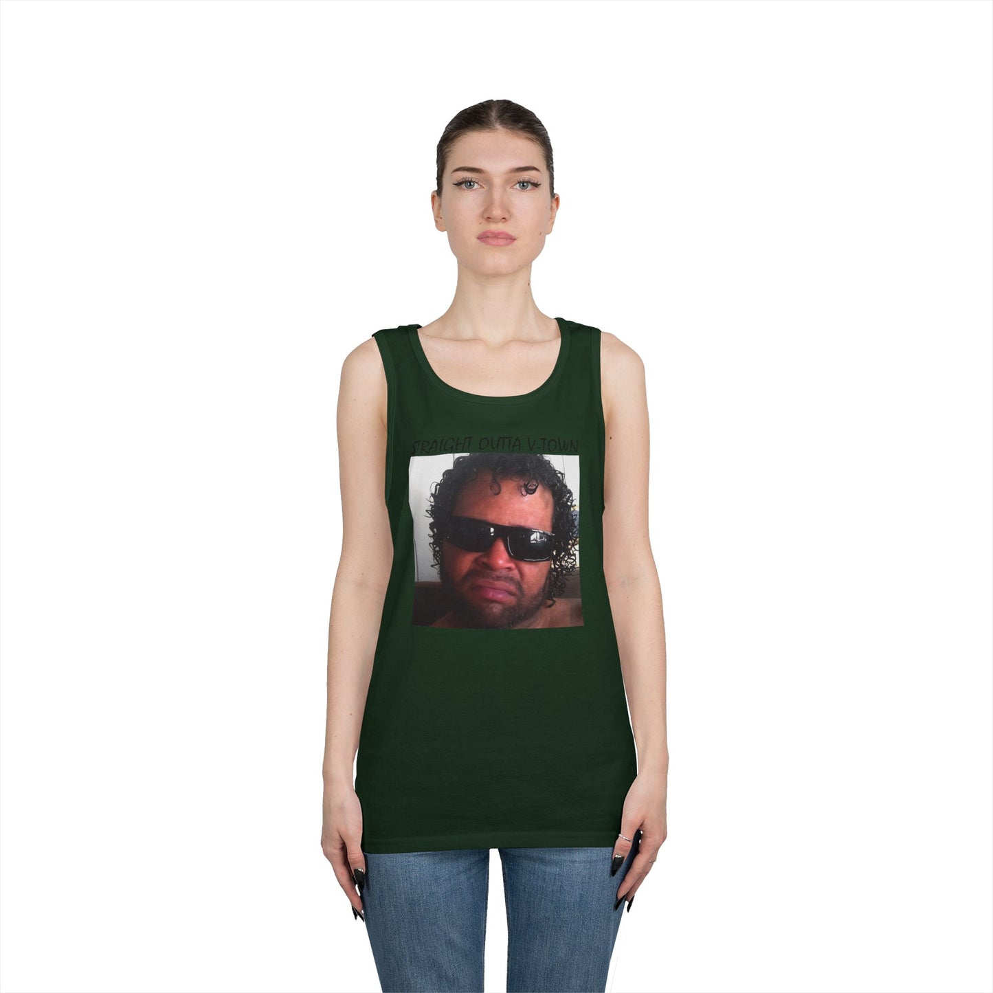Funny Unisex Heavy Cotton Tank Top - 'Train Duz It' Graphic