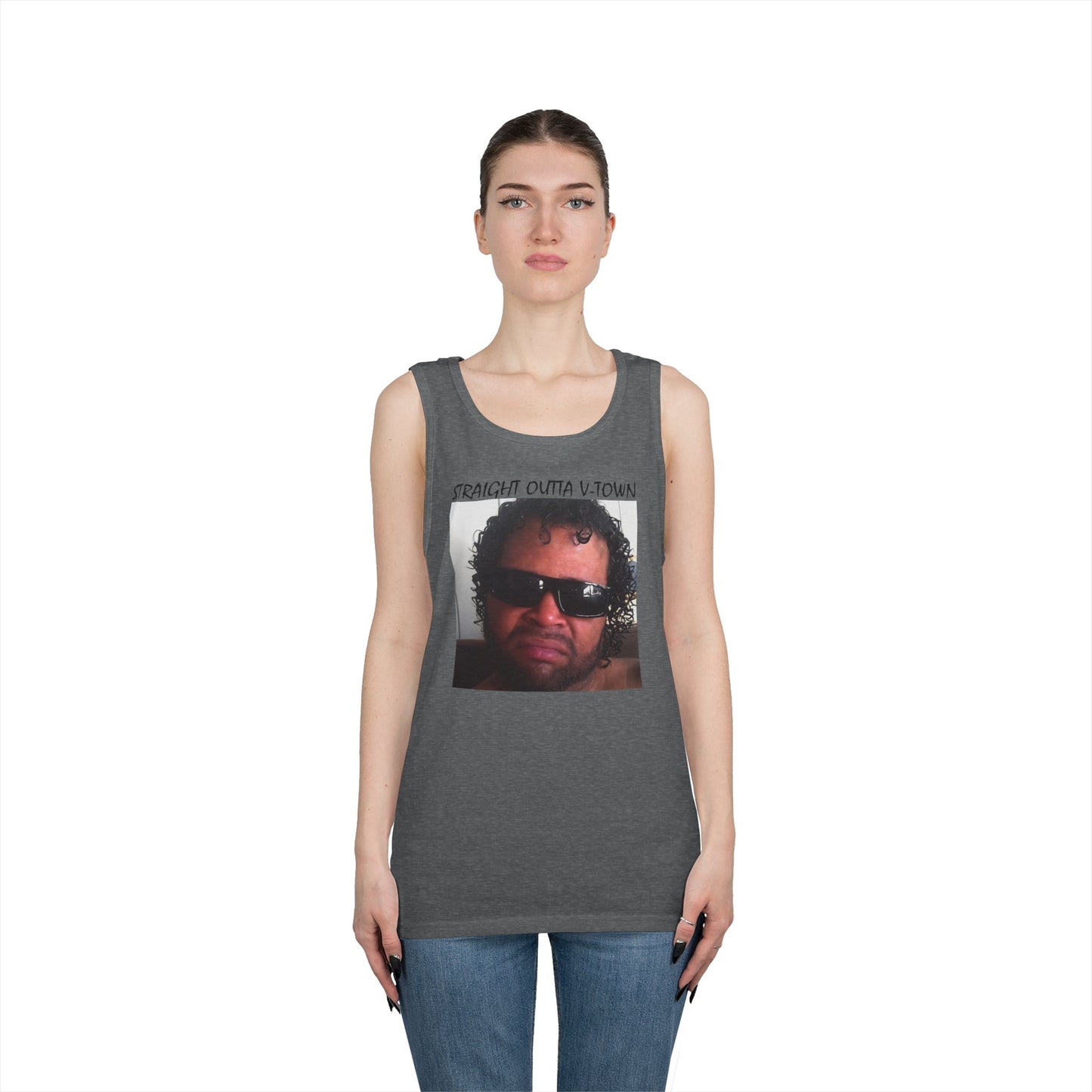 Funny Unisex Heavy Cotton Tank Top - 'Train Duz It' Graphic