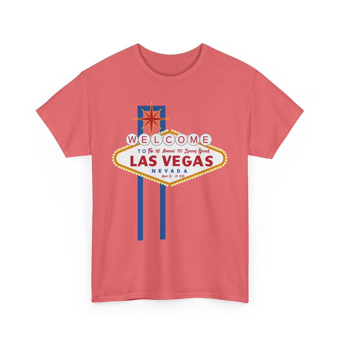 1st Annual 707 Las Vegas Spring Break Unisex Heavy Cotton Tee - Vintage Travel Tee for Tourists and Souvenir Lovers