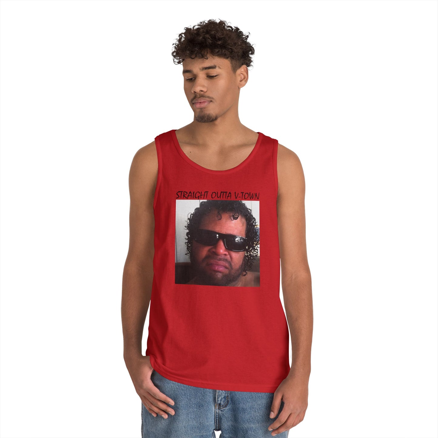 Funny Unisex Heavy Cotton Tank Top - 'Train Duz It' Graphic