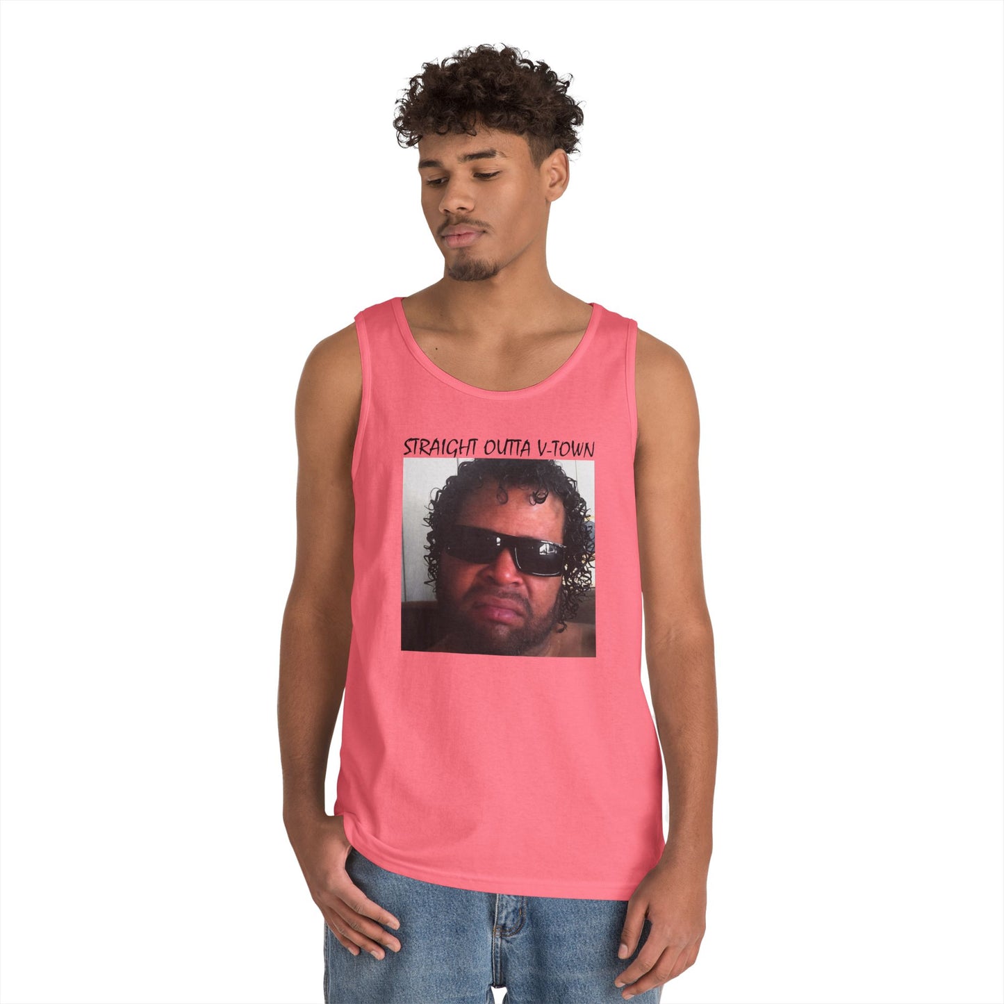 Funny Unisex Heavy Cotton Tank Top - 'Train Duz It' Graphic