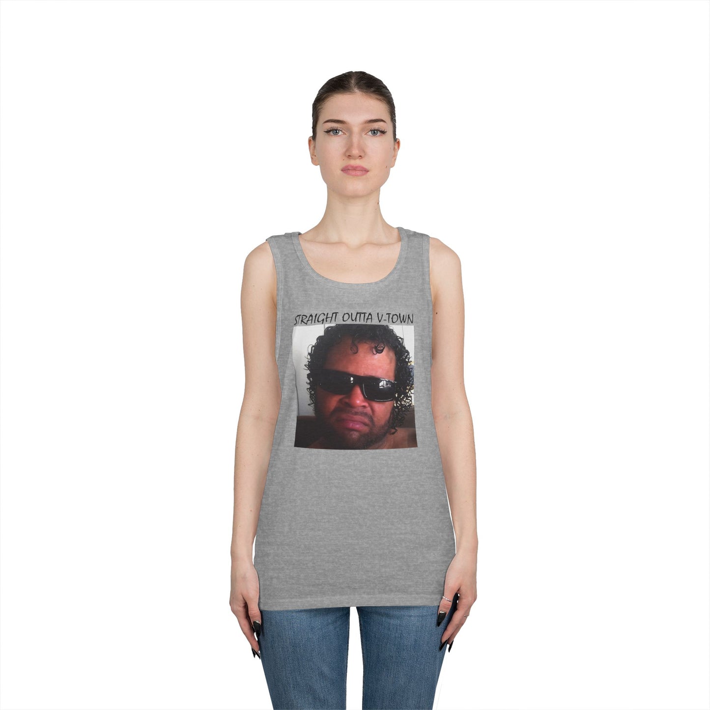Funny Unisex Heavy Cotton Tank Top - 'Train Duz It' Graphic