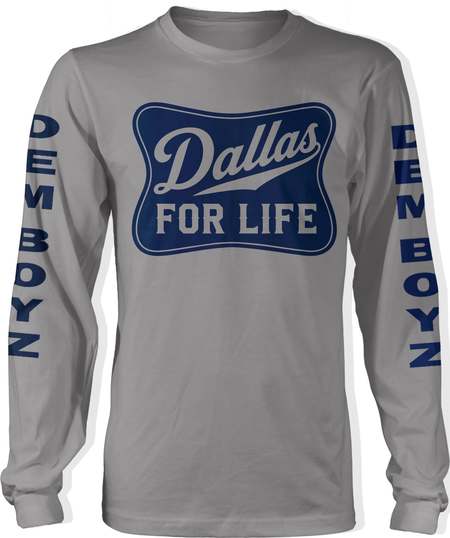 Dallas For Life Long Sleeve Navy Blue T-Shirt (Cowboys Edition)