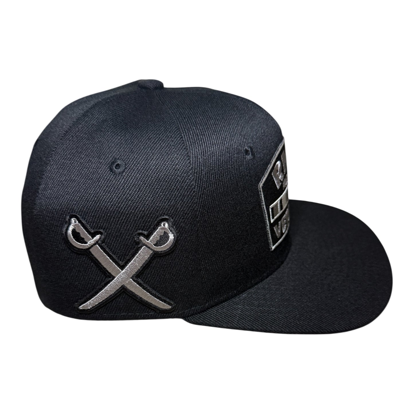 RN4L Member Veteran Black & Silver Snapback Hat (RAIDER NATION EDITION)