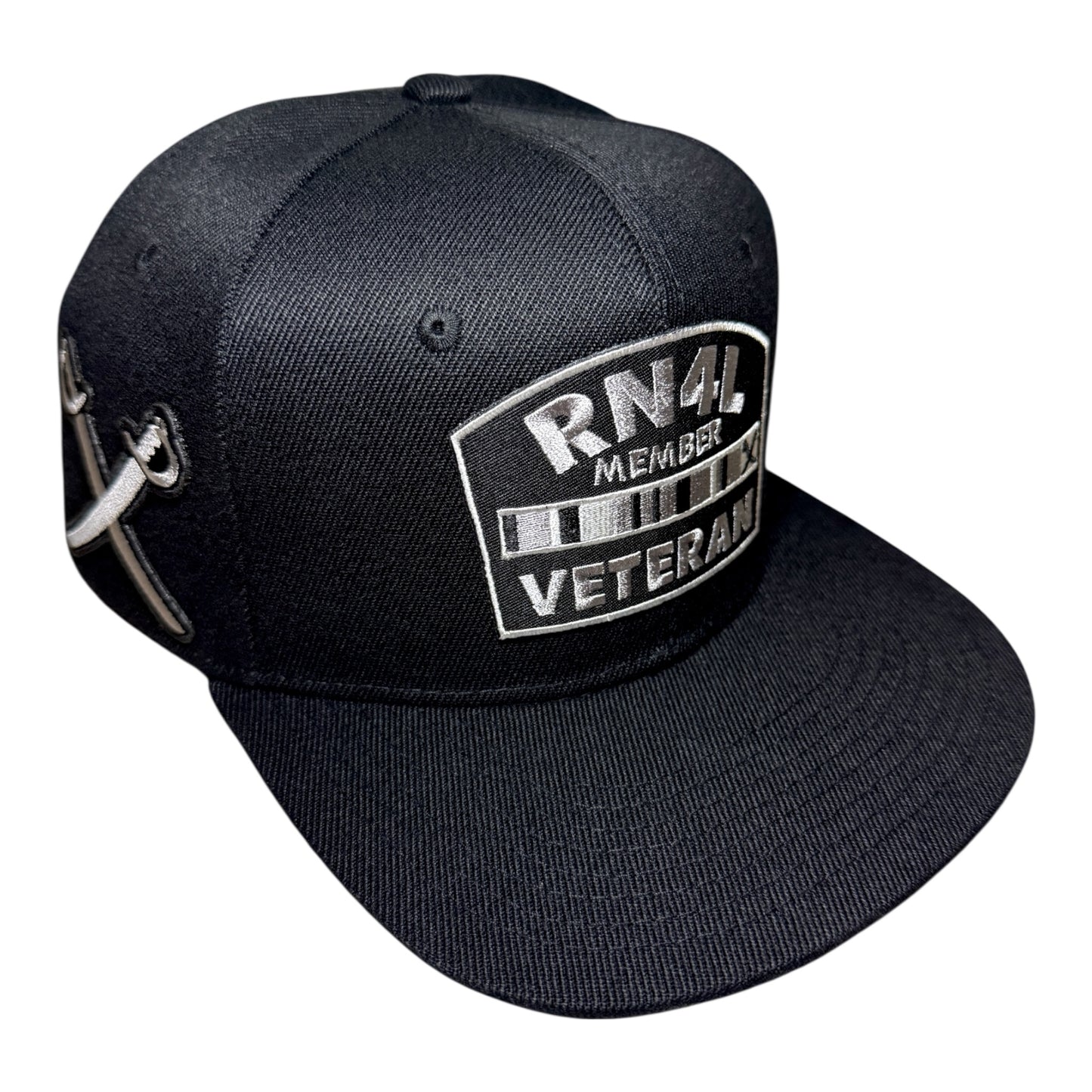 RN4L Member Veteran Black & Silver Snapback Hat (RAIDER NATION EDITION)