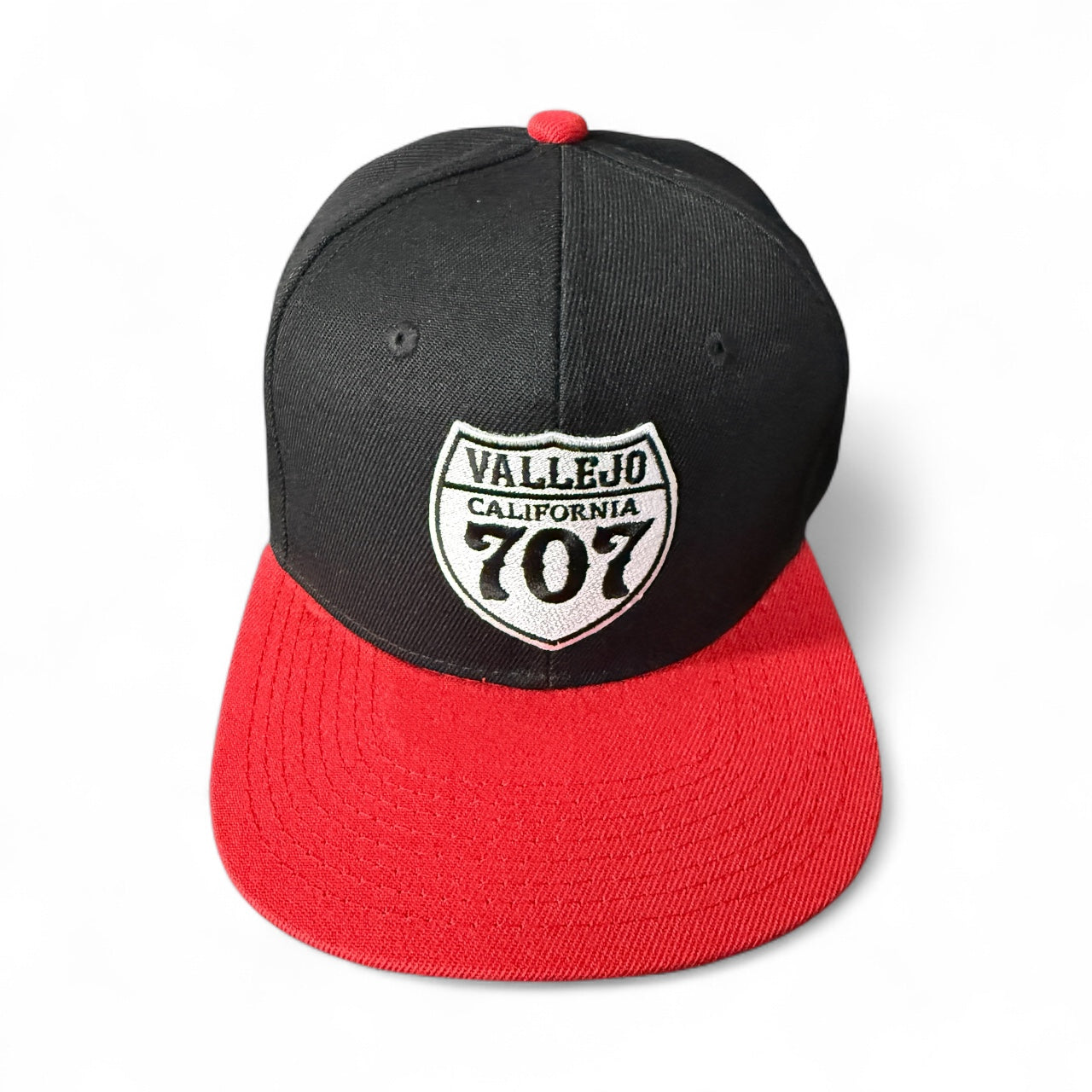 Vallejo Interstate 707 Snap Back Black, Red  & White Baseball Hat