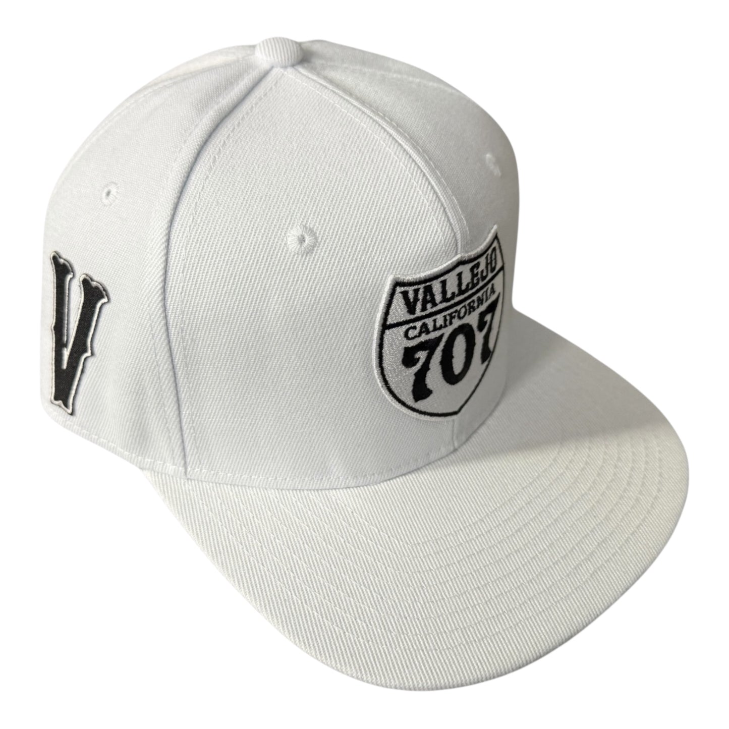 Vallejo California Interstate 707 Snap White & Black Baseball Hat