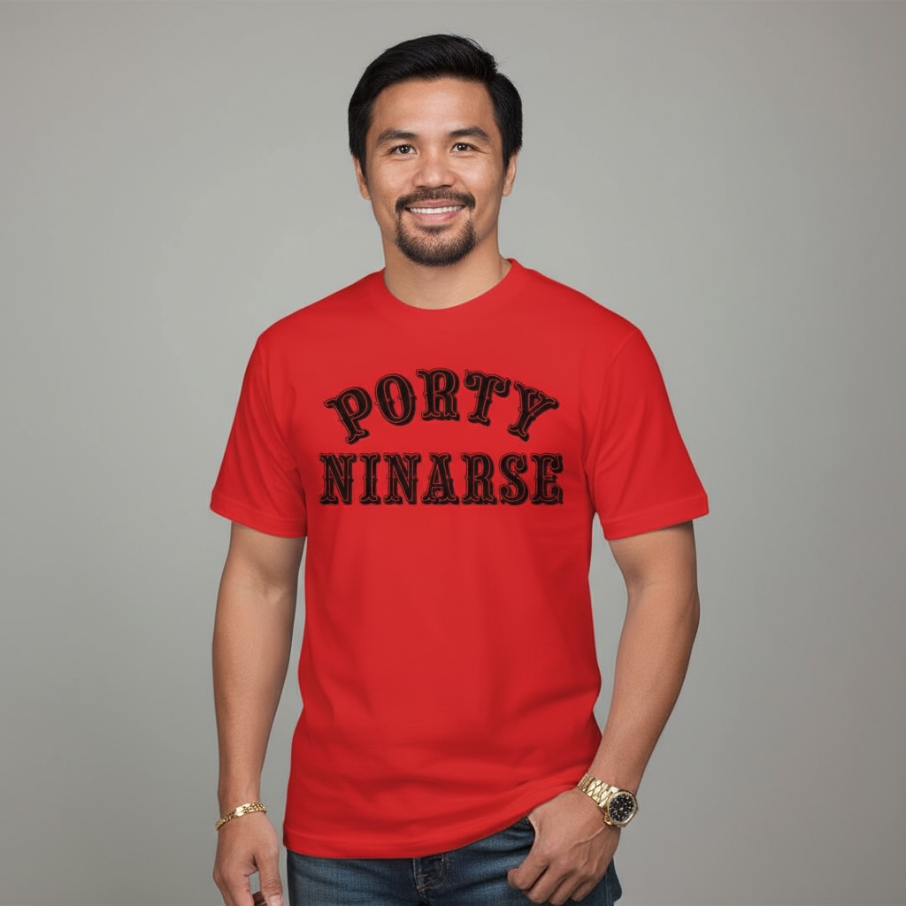 Porty Ninarse Pinoy Red & Black T-Shirt (New) San Francisco Edition
