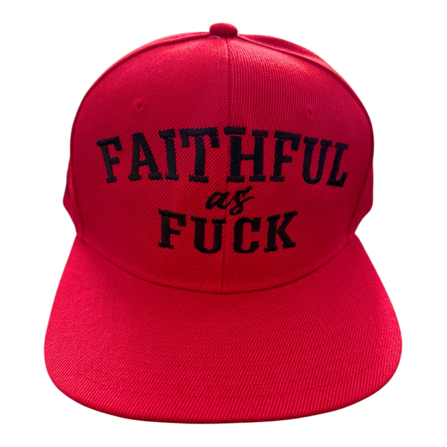 Faithful As F*ck Red & Black Snap Back Baseball Hat (New) Niner Edition