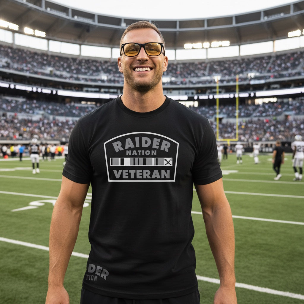 Raider Nation Veteran Black T-Shirt (Limited Edition) Las Vegas Raiders Edition