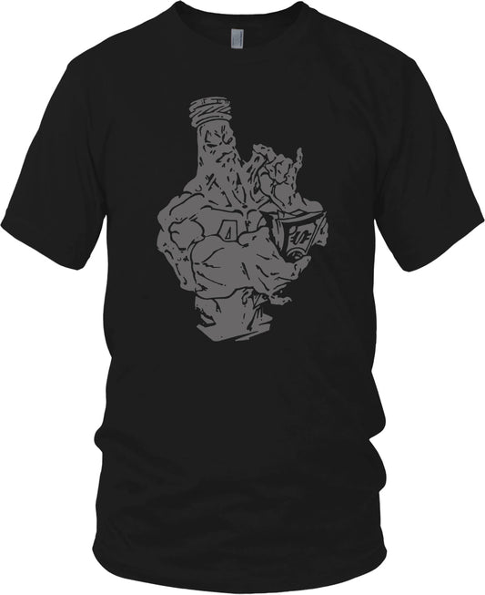 40 OUNCE RECORDS BLACK & METALLIC SILVER T-SHIRT (LIMITED EDITION)