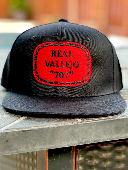 REAL VALLEJO BLACK & RED SNAPBACK BASEBALL HAT